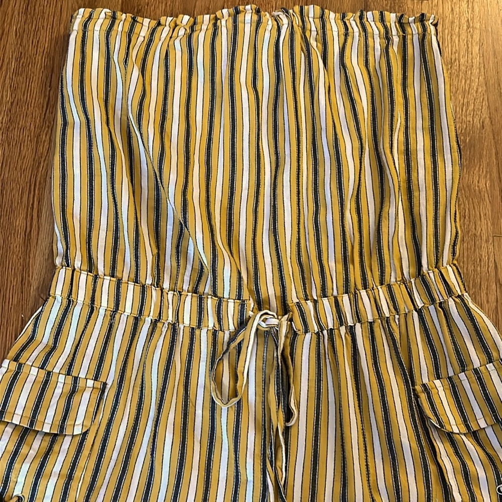 Thread Story Yellow Striped Sleeveless Tube Top One Piece Outfit NWOT Large - Picture 7 of 10